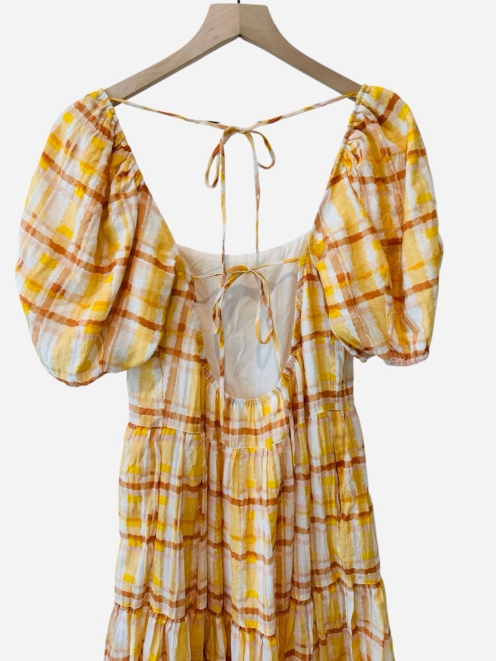 ASTR The Label Ilana Plaid Puff Sleeve Midi Dress - Picture 8 of 12